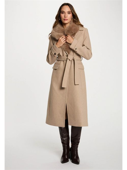 Coat with belt and faux fur collar GPEAKS MORGAN DE TOI GPEAKS